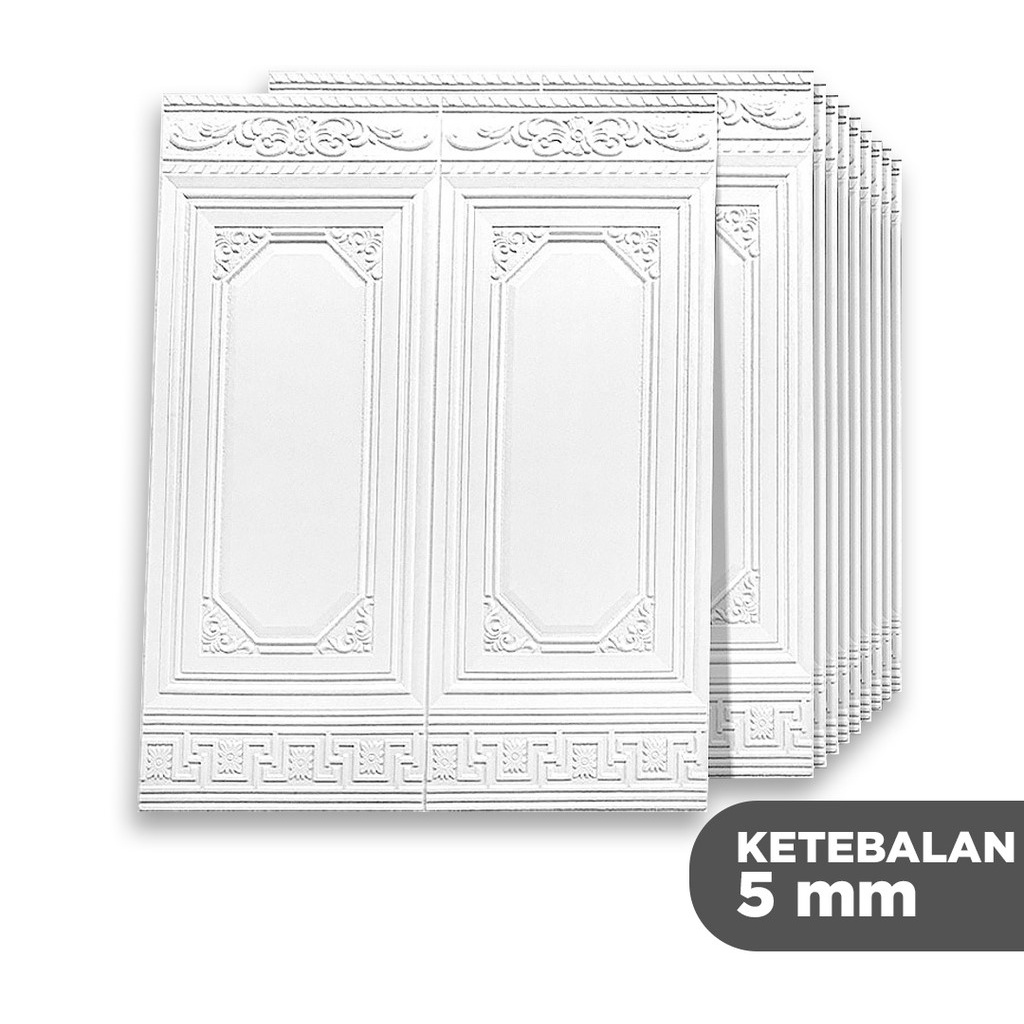 3d FOAM Wallpaper/3D Wall Wallpaper With Teak Door Motif 70X90 CM