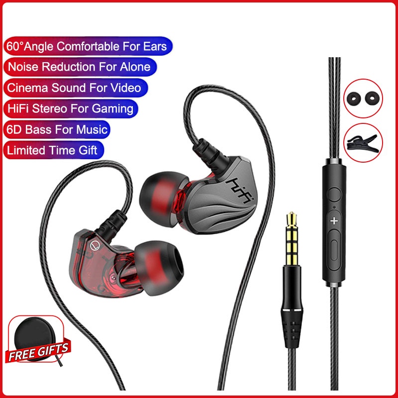 HIFI Wired Earphones Gaming Earphones with Microphone 6D Bass Original Gaming Headset Headphones