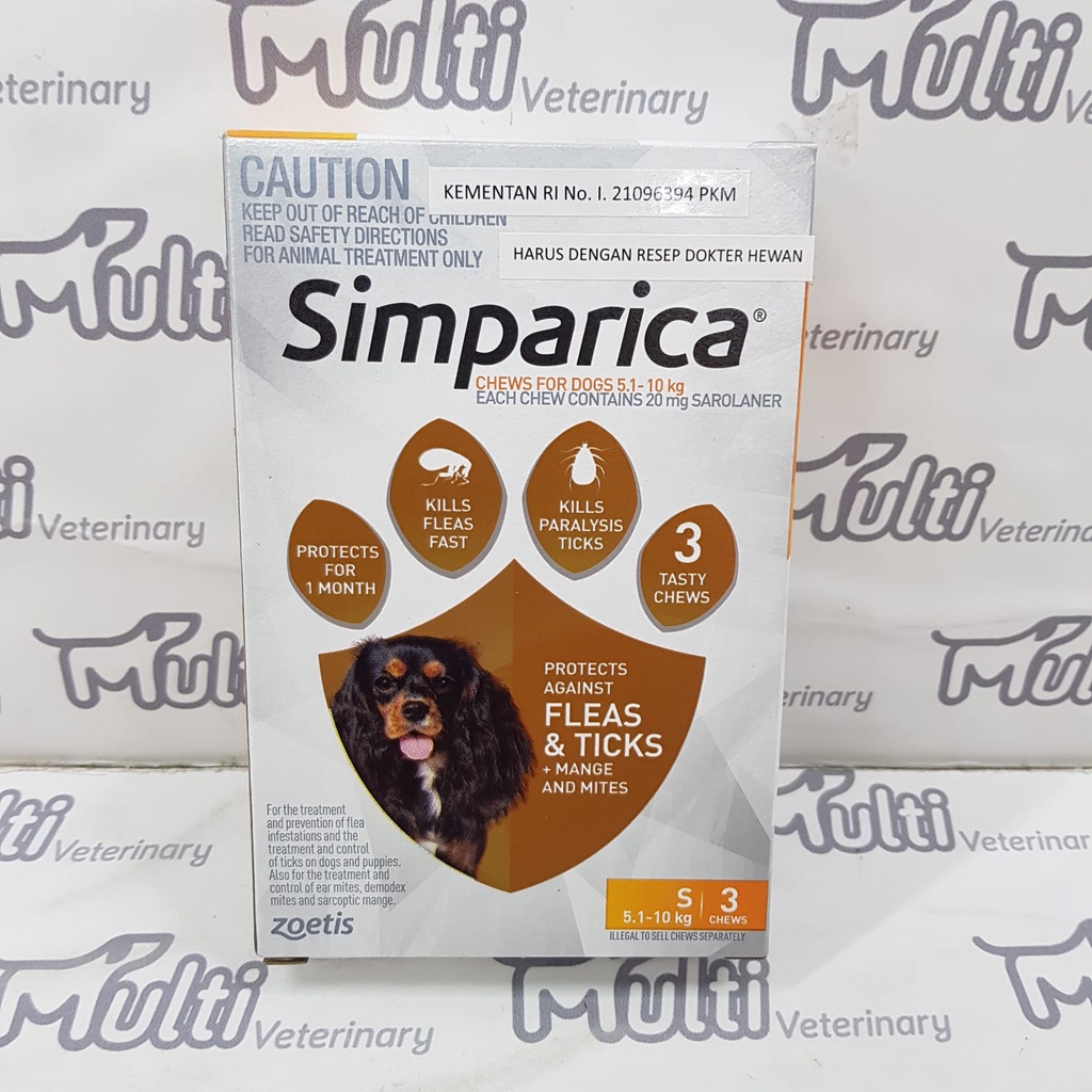 Simparica S 20mg Dog Flea Medicine 5.1 10kg PER 1 Tablet Shopee