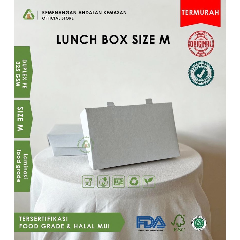 PUTIH Lunch Box Duplex, White Lunch Box, Food Box, Geprek Chicken ...