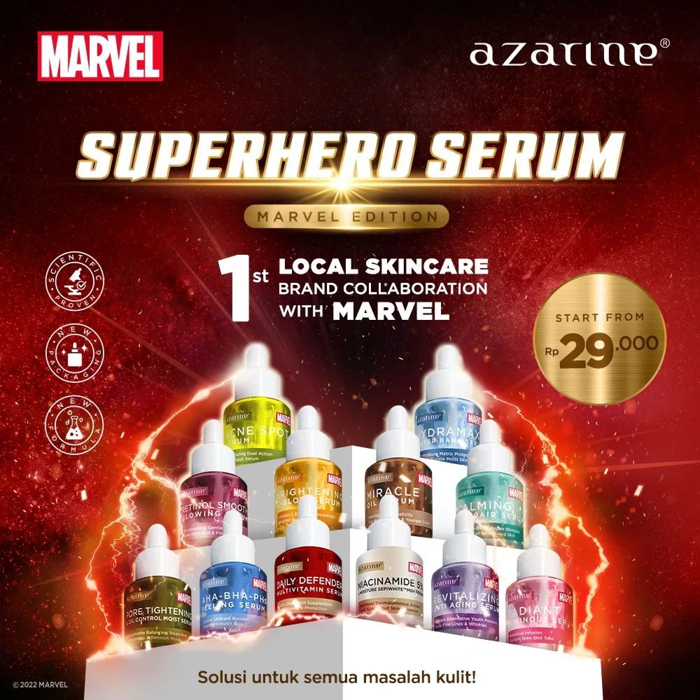 Original Azarine Superhero Serum Marvel Edition SERIES - Acne - Peeling ...