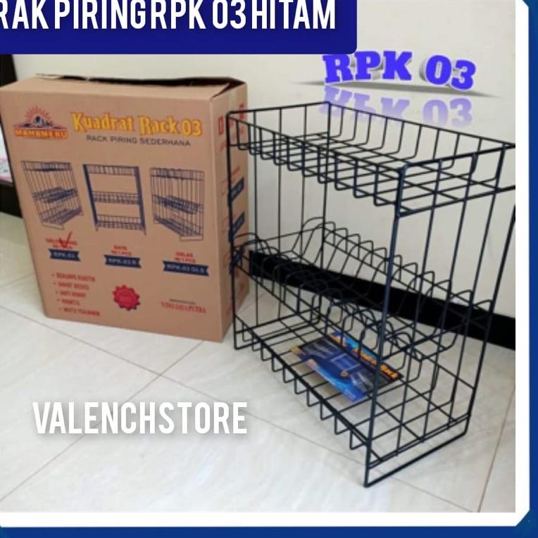 HITAM BLACK 3-LAYER GLASS DISH RACK / K 03 PLATE RACK / - ANTI-RUST ...