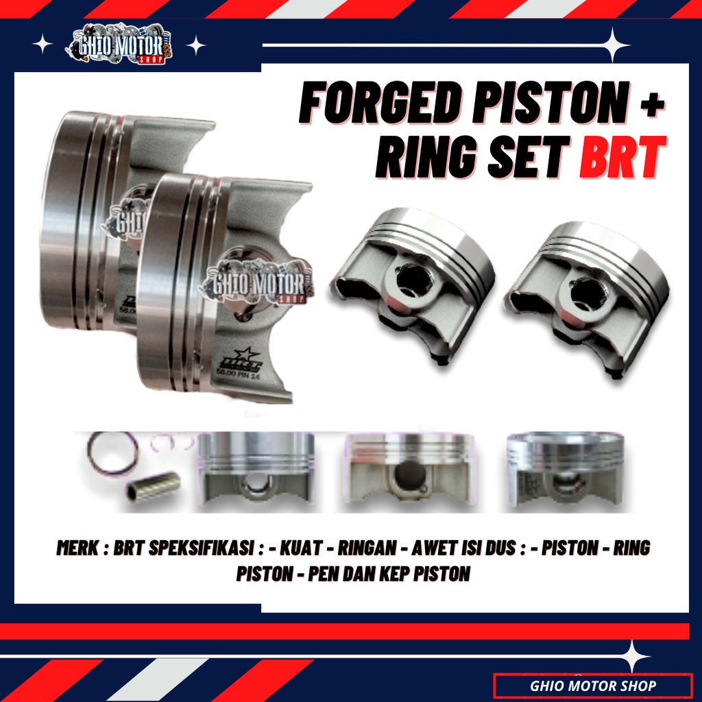 Piston+Ring Set BRT Piston And Ring Piston Set Pin 13 And 14 Set