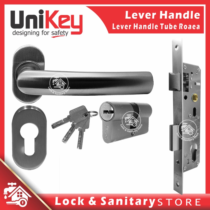 UNIKEY Door Handle SET 219.53 + LC 536-30 + DCK 65 SS HandleRoses SET ...