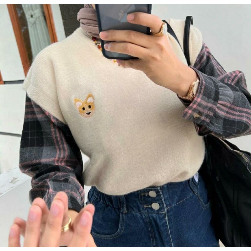 OUTFIX ORIGINAL PUFFY FLANELA BLOUSE KNIT IVORY | Shopee Philippines