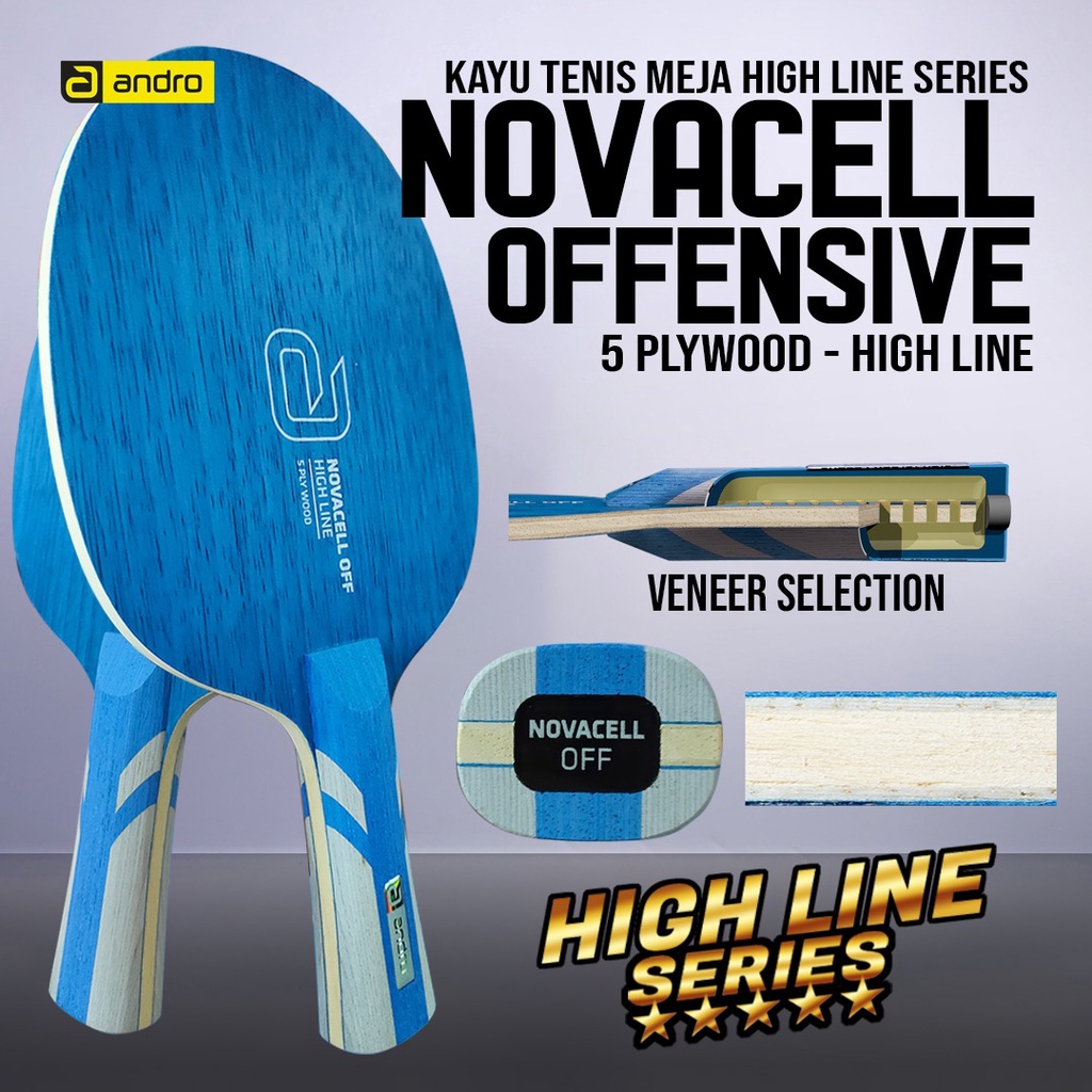 KAYU Andro Novacell Offensive 5ply Plywood Table Tennis Bat Wood