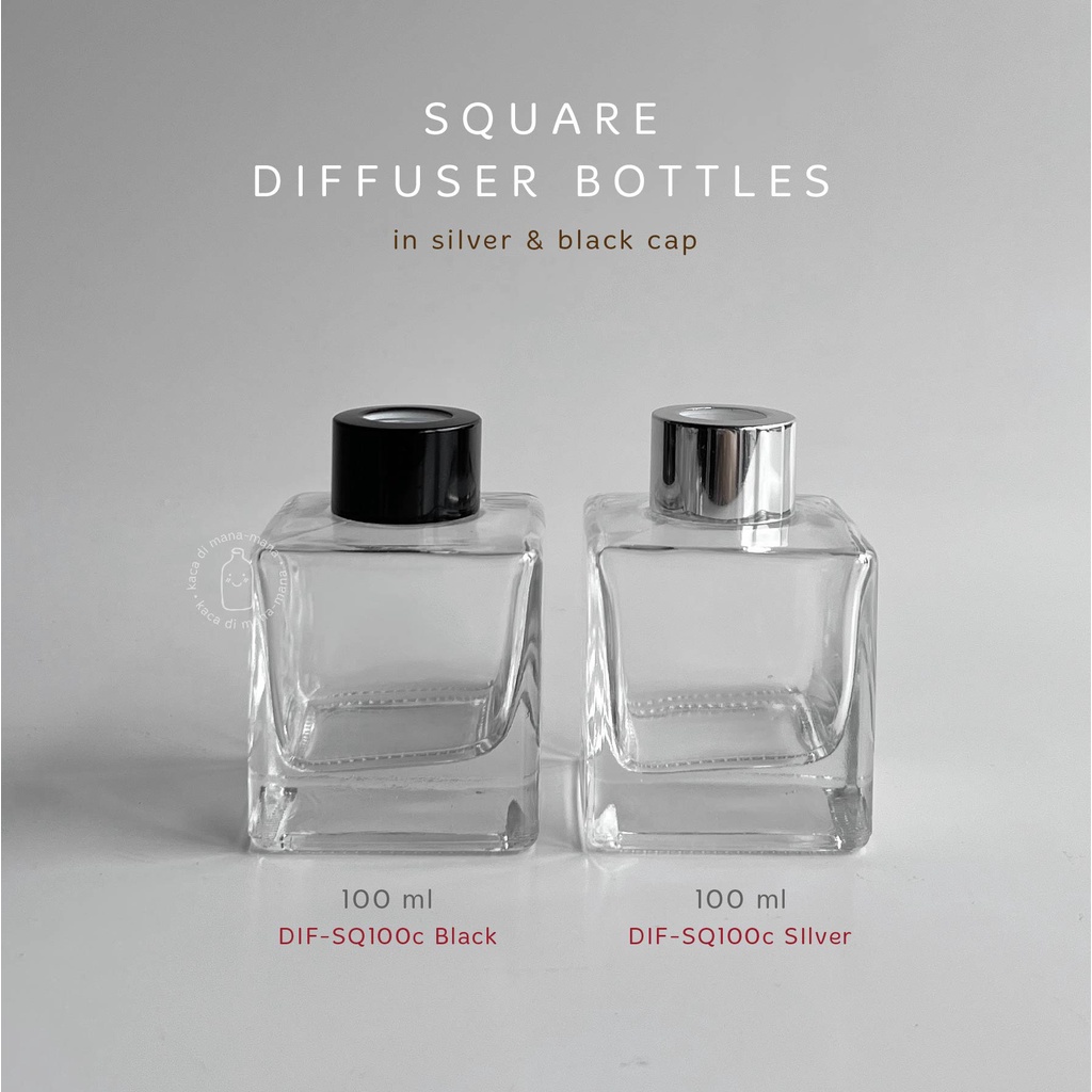 Square Aromatherapy Diffuser glass bottle - Diffuser glass bottle ...