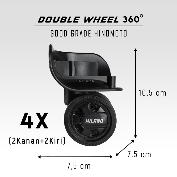 Luggage PART: HINOMOTO WHEEL SET 1 Suitcase 360 Degree 3 Wheels ...