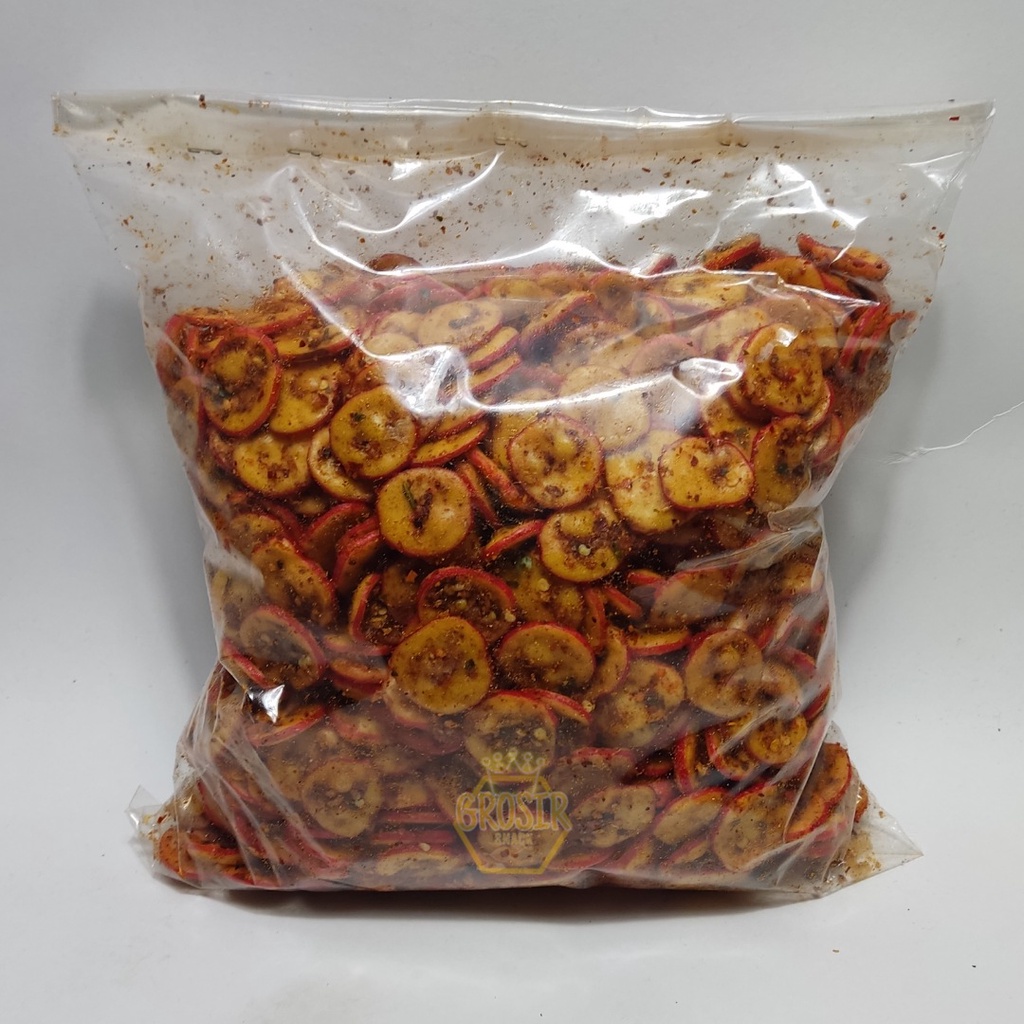 MERAH SEBLAK JENGKOL CRACKERS 1 KG RED EXTRA SPICY ORANGE LEAVES ...