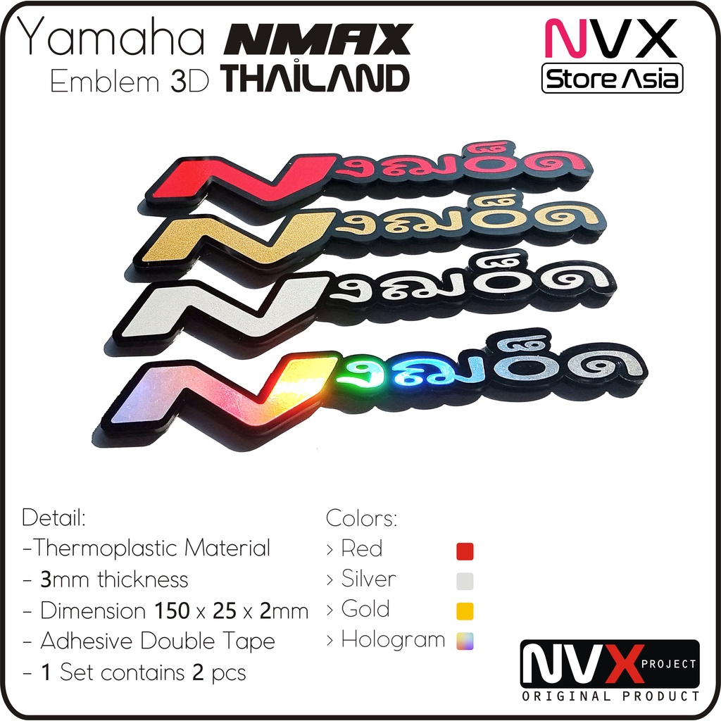 2pcs THAILAND NMAX EMBLEM 3D BADGE LOGO YAMAHA NMAX THAILAND NMAX