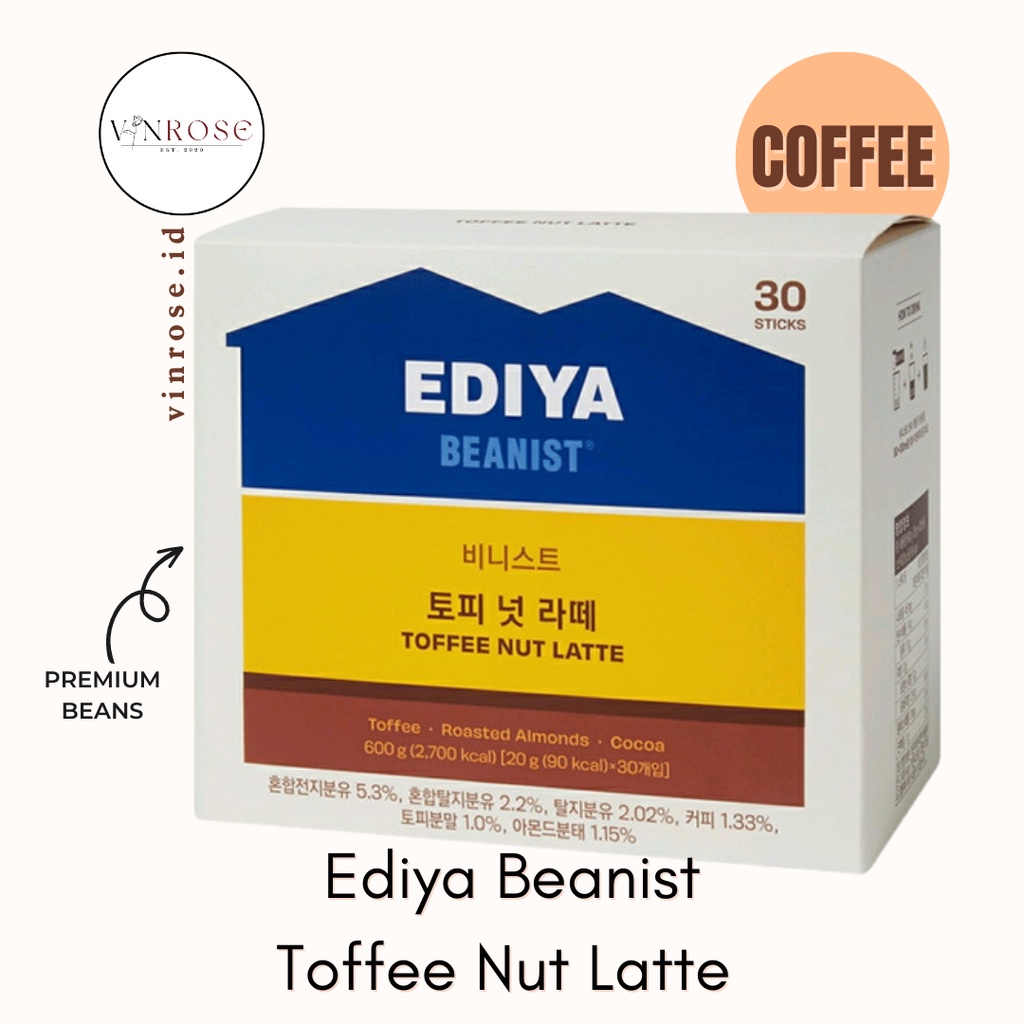 Ediya Beanist Toffee Nut Latte (30 Sachets)/ Korean Premium Coffee