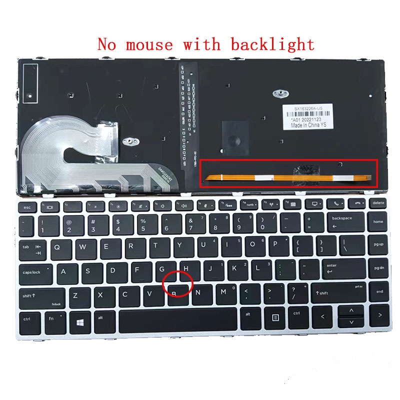 Non Backlit Keyboard For HP EliteBook 745 G5/745 G6/840 G5/840 G6/846 - View #3