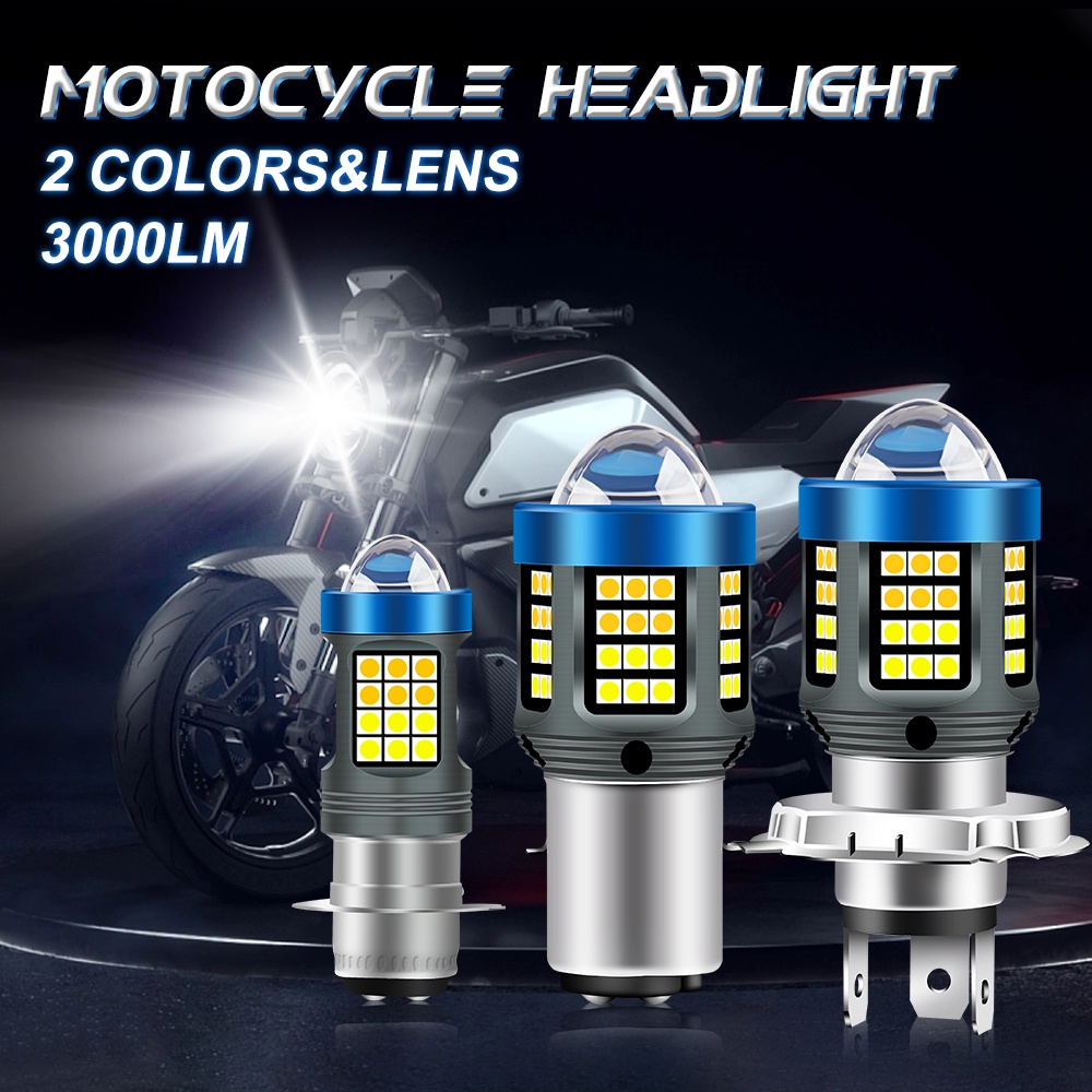 Piece/3000LM/Bulb Light For Motorcycle/Super Bright/H4 BA20D LED/Angel  Eye/Hi/Low Beam/12-80V