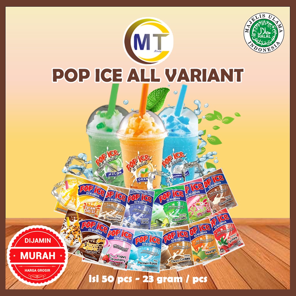 Pop Ice All Flavors All Variant Pop Ice Blender Pack Contents 50 Sachets Milk Shake Powder Pop 0258