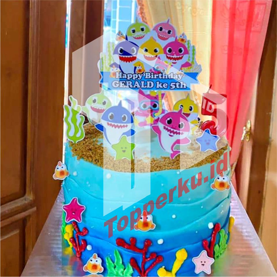 Happy Birthday Baby Shark Topper/Baby Shark Cake Topper/Cheapest