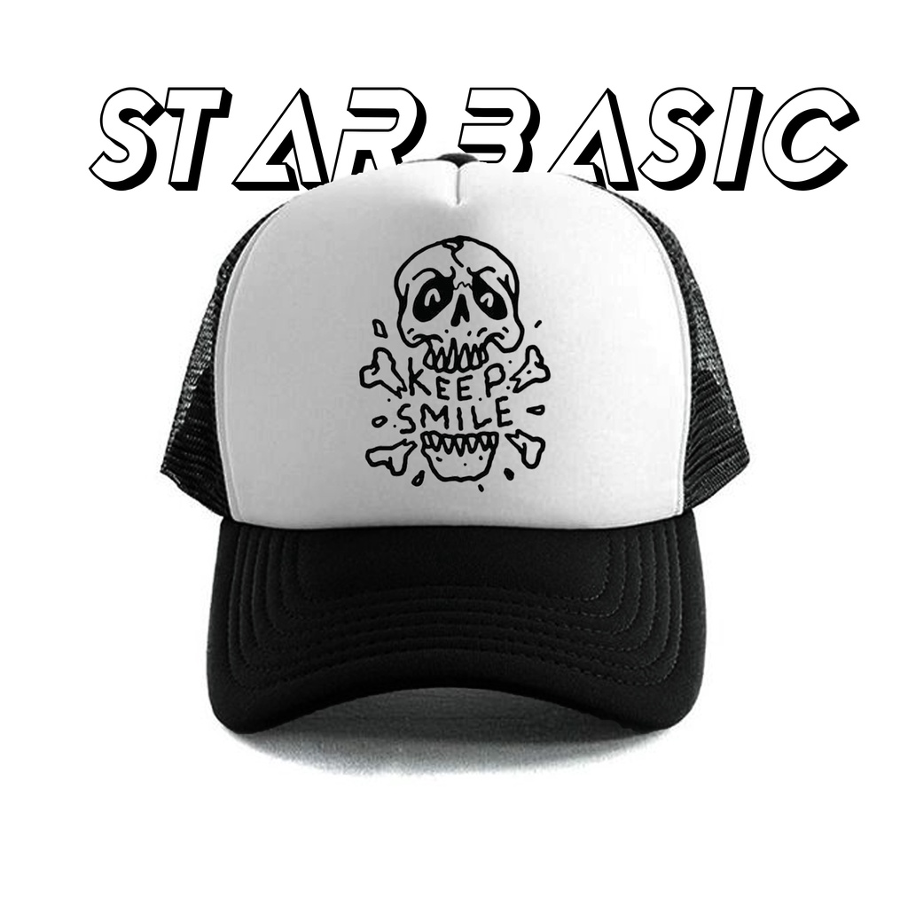 baseball cap Topi Jaring KEEP SMILE - Topi Trucker - Topi jaring Pria ...