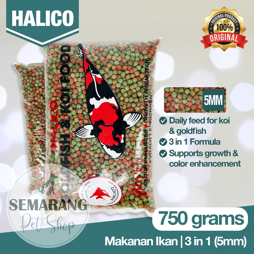 Halico Fish Food 3 in 1 (5mm) 750gr | Ornamental Fish Food | Fish Feed ...