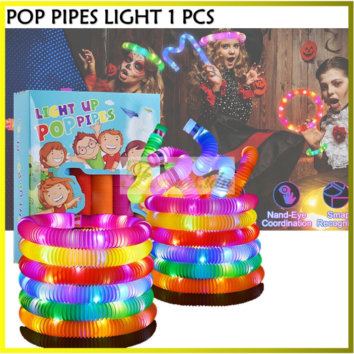 FMS Viral Children's Toys Pop Pipes Light Led Pop Tubes Pop Tube Led ...