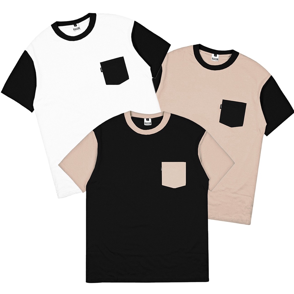 Otsky Men's T-shirt Plain Pocket CM Cotton Combed 24s (H) | Shopee ...