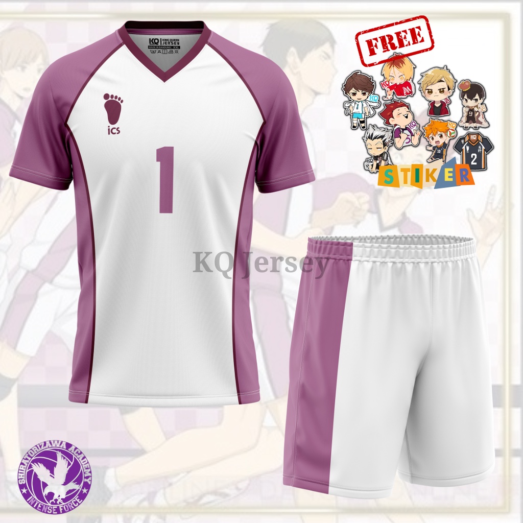 Kq Jersey Haikyuu Shiratorizawa Team fullprint Anime Karasuno Desawa ...