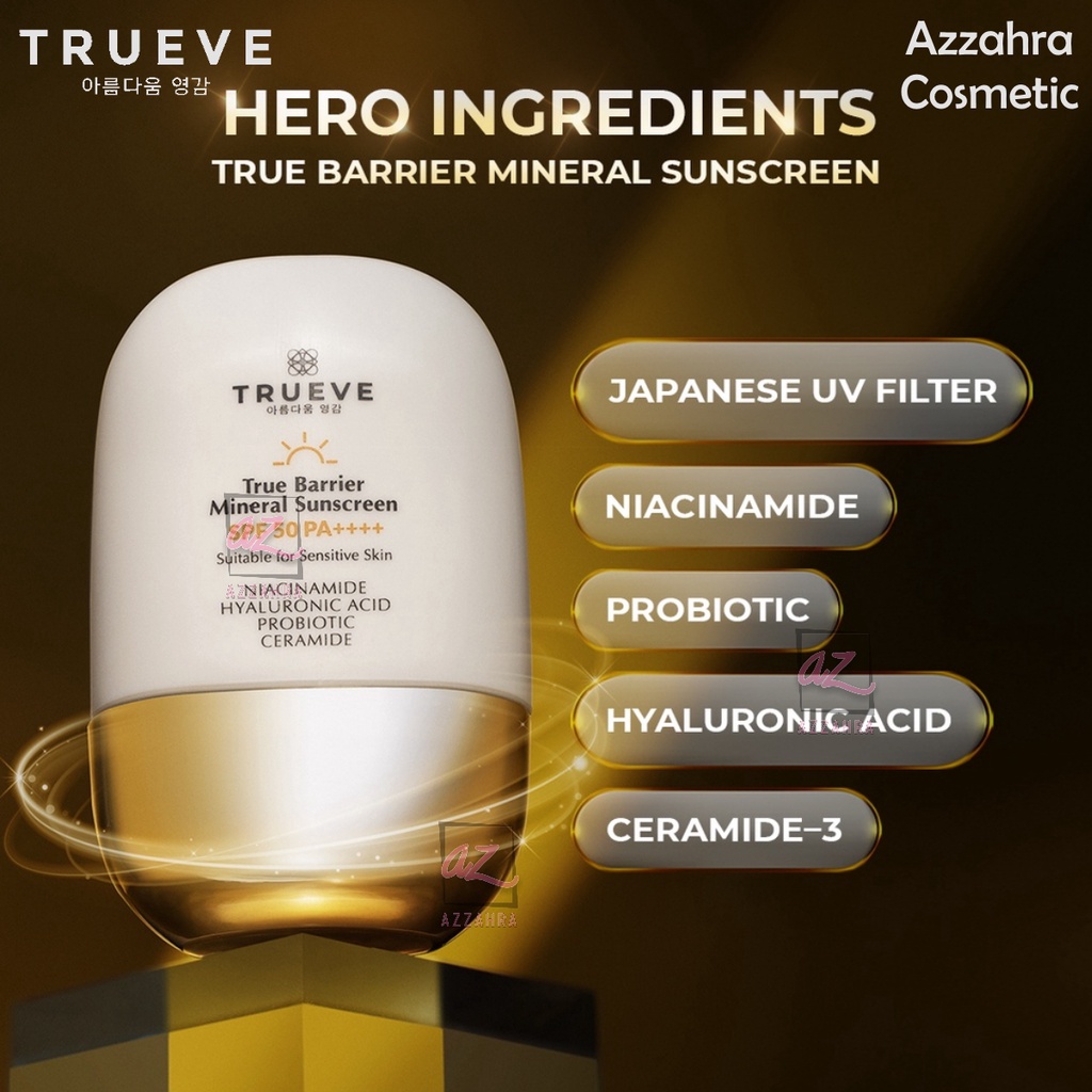Trueve True Barrier Mineral Sunscreen 30G SPF 50+++ 30gr | Shopee ...