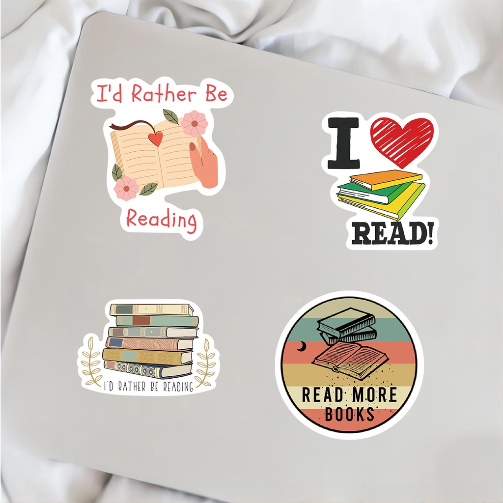 50pcs Book Reading I Love Reading Stickers Graffiti Kids DIY Helmet ...