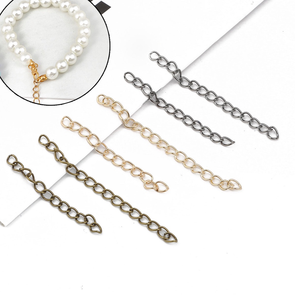 10pcs metal lengthened tail diy chain necklace tail chain connector ...