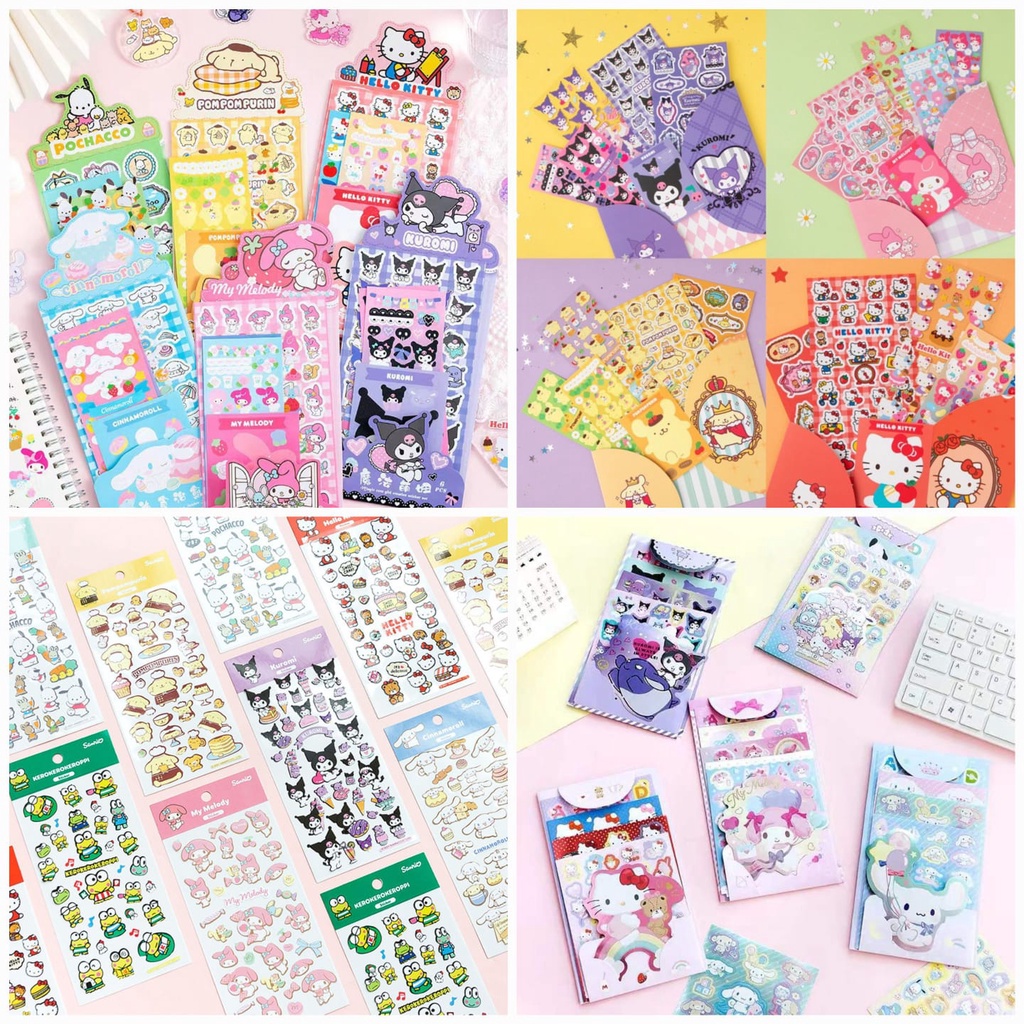 Assorted sticker pack Character Kuromi Cinnamoroll Hello Kitty ...