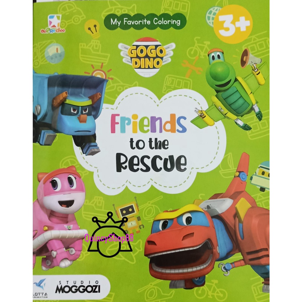 Gogo Dino Coloring Book: Friends to the Rescue | Shopee Philippines