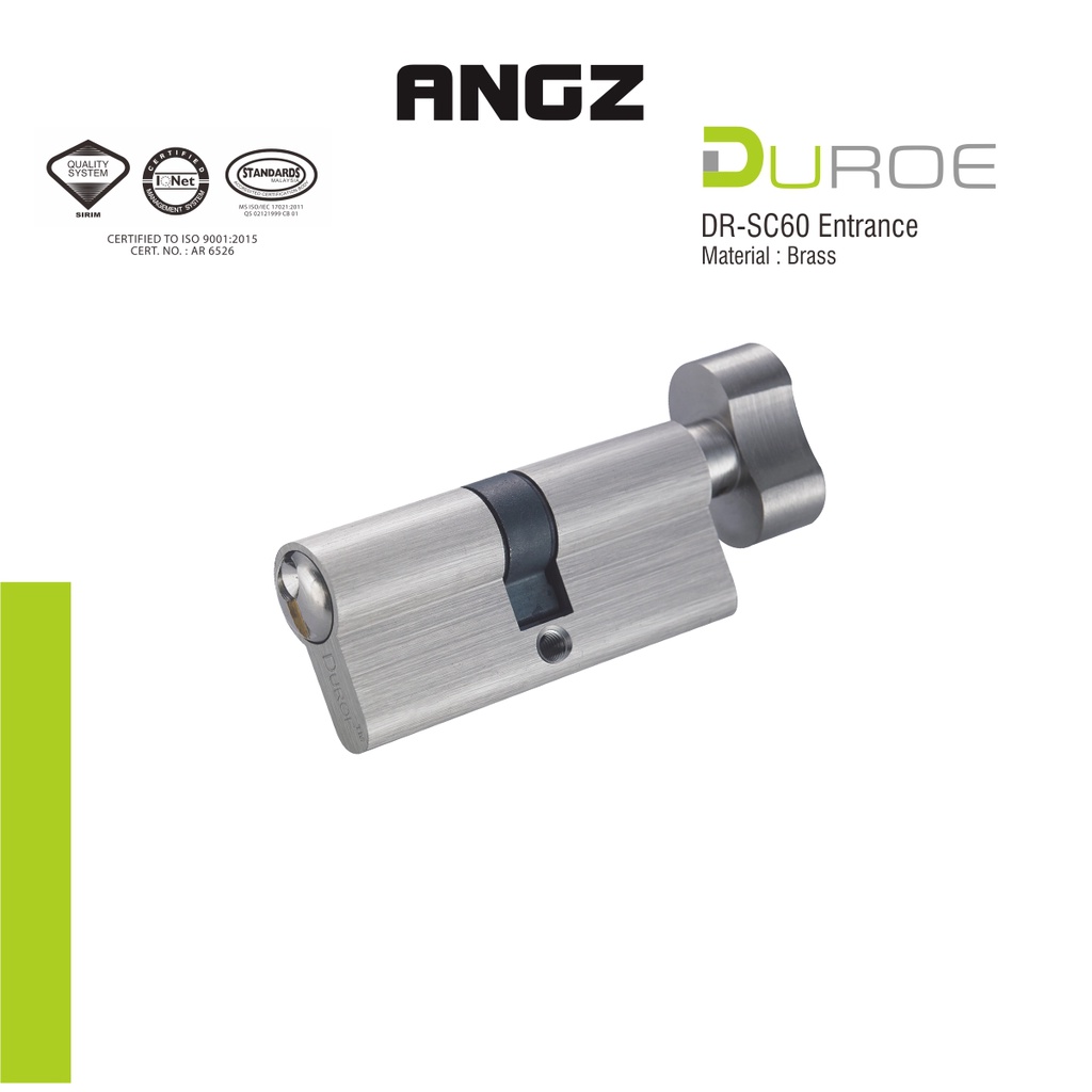 Duroe Cylinder DR-SC60 Brass. Non Computer Cylinder Door Lock | Shopee ...