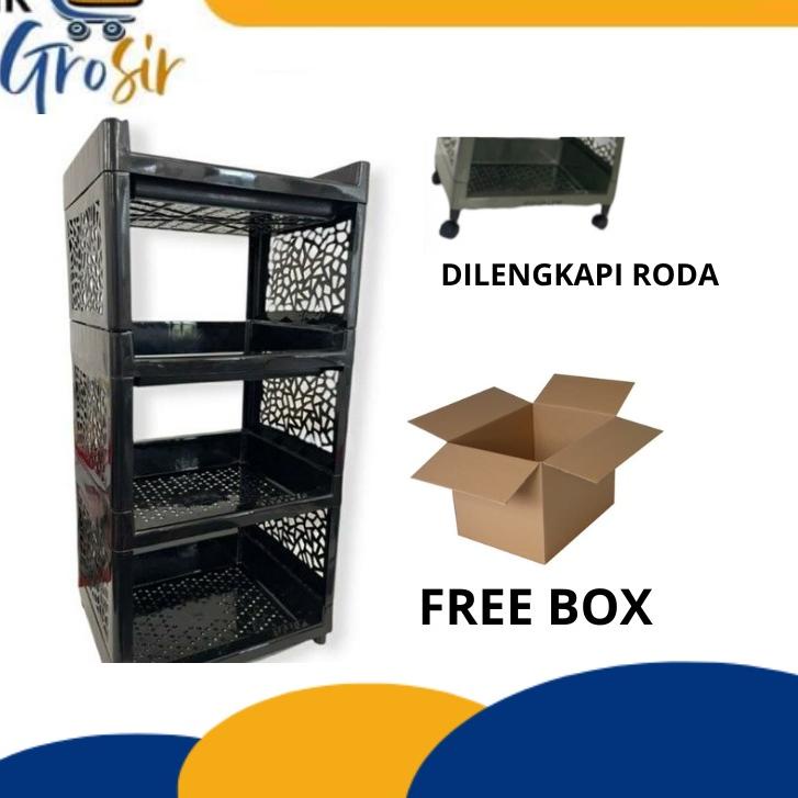Yoyo Rack/4-Tier Plastic Shelf+Wheels/Multipurpose Plastic Shelf/4-Tier ...