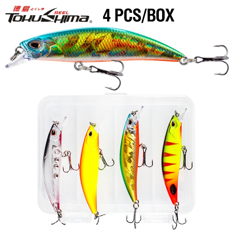 4Pcs/Boxed 6.8cm/4g Fishing Lure3D Eyes Lure Minnow Artificial Tool