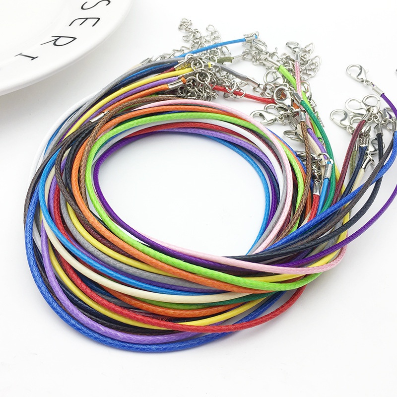 5PCS Colorful Mixed Color Wax Wire Leather Rope Pendant Rope Jewelry ...