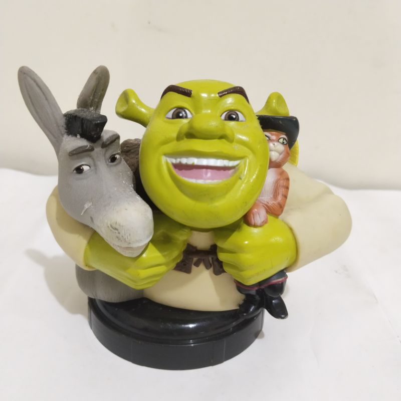 Miniature Display Of Shrek Cuddled Glass Lids/Shrek with Donkey & Puss ...