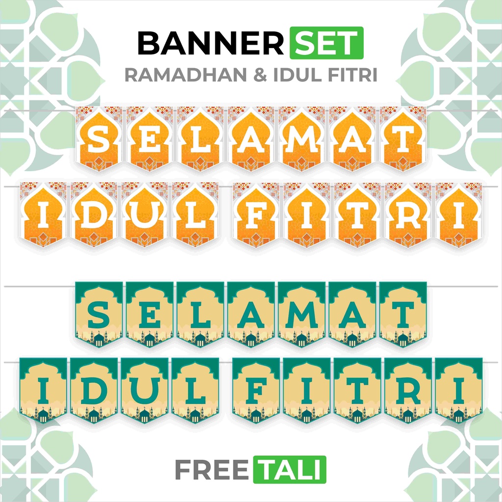 Bunting flag Banner Set For Eid Al-Fitr Fasting Decorations Happy Eid ...