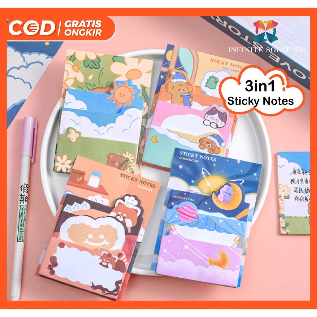 Sticky Notes 3 in 1 / Stick Note / Stick Maker / Colorful Cute ...