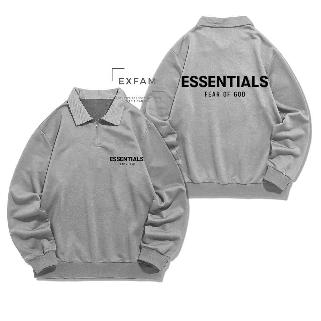 Jayjo Essentials Fear Of God Wind Breaker Half Zipper Jacket Shopee