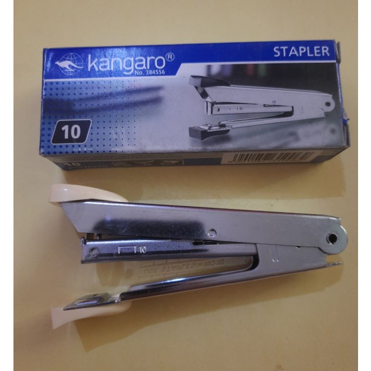 Kangaro No.10 Stapler With Staples - All Metal, Built-in Staple Remover, Soft Grip