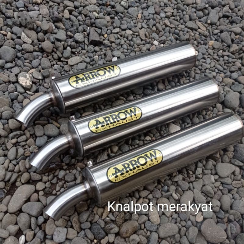 Exhaust slincer arrow ninja r rr ss Victor150 length 30 cm full stenlis ...