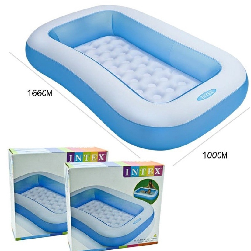 Children's Swimming Pool Intex Blue Rectangular Pool 57403 size 166cm x ...