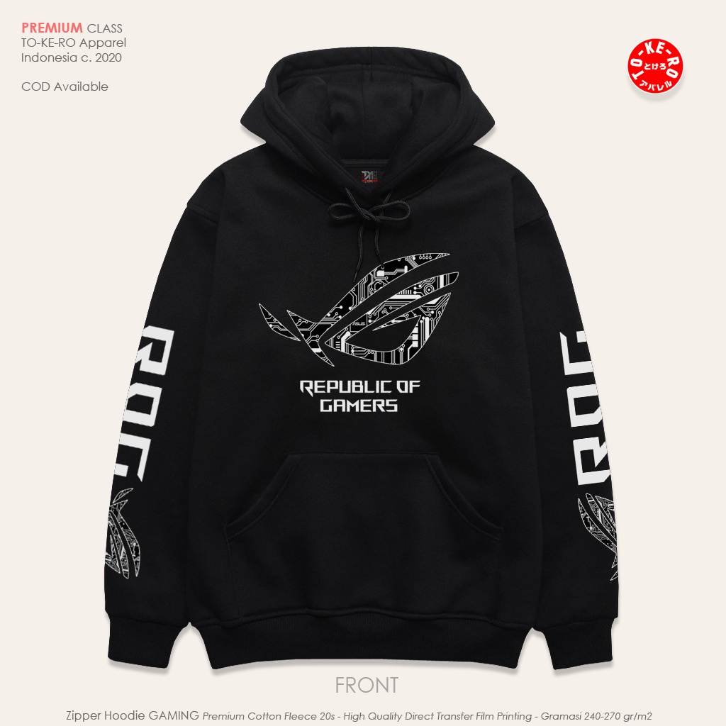 Hoodie Game Jumper ASUS Republic Of Gamers Gaming/ [Black] ROG-002 ...
