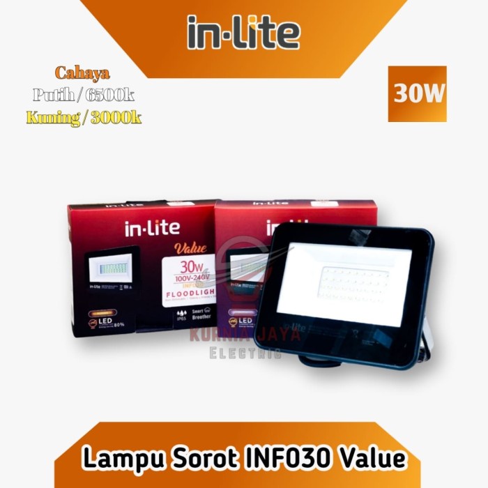 Inlite Floodlight Lamp Smd Inf030 30W White / Yellow Shooting Spotlight ...