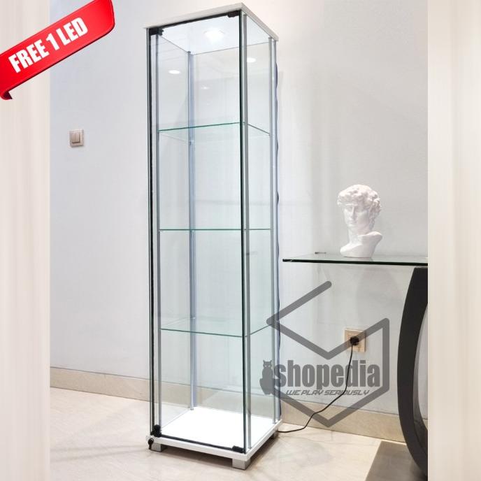 Decorative Display Storefront Glass Shelf Display 1 Door Minimalist Shopee