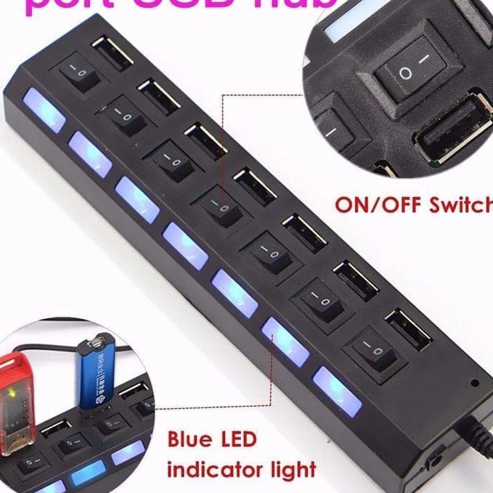 Bestseller USB HUB 7-Port USB ON/OFF Switch Speed USB 2.0 | Shopee ...