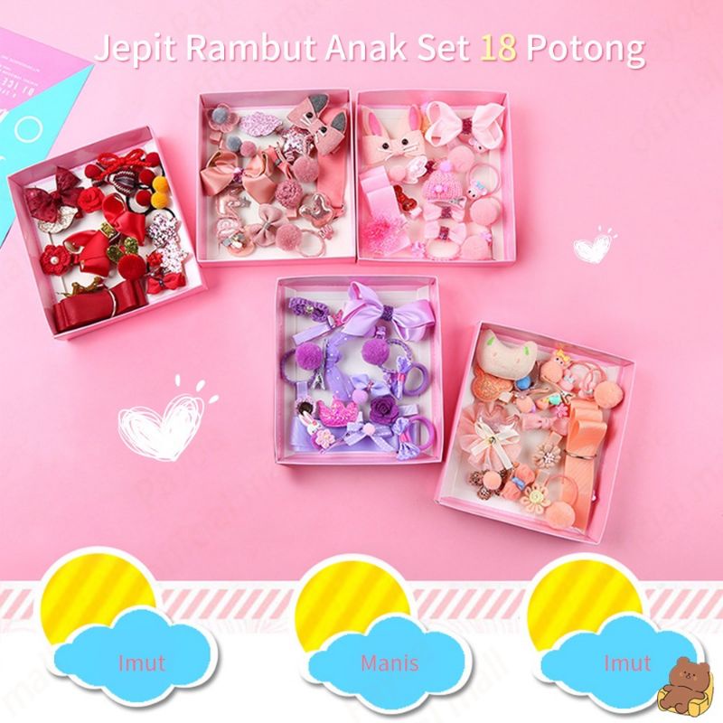 Beautiful 18 IN 1 SET Of Hair Clips And Hair Ties Shopee Philippines