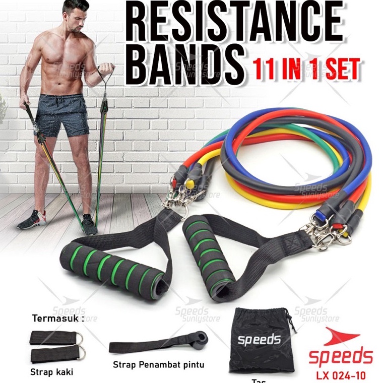 Limited LN9YG SPEEDS Resistance Bands Fitness Helper Rope 11 IN 1 Gym ...