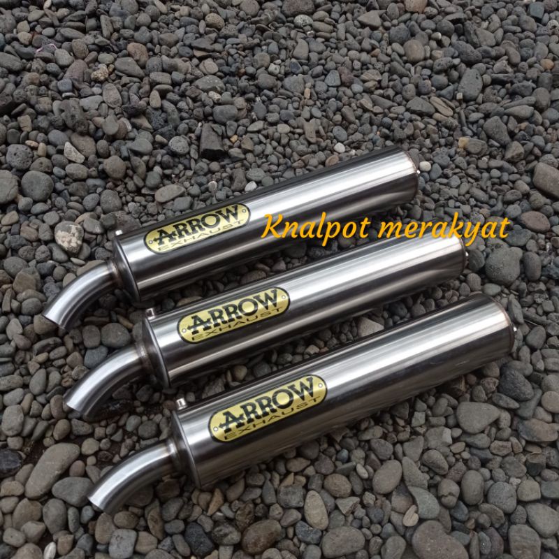 Exhaust slincer arrow ninja r rr ss Victor150 length 30 cm full stenlis ...
