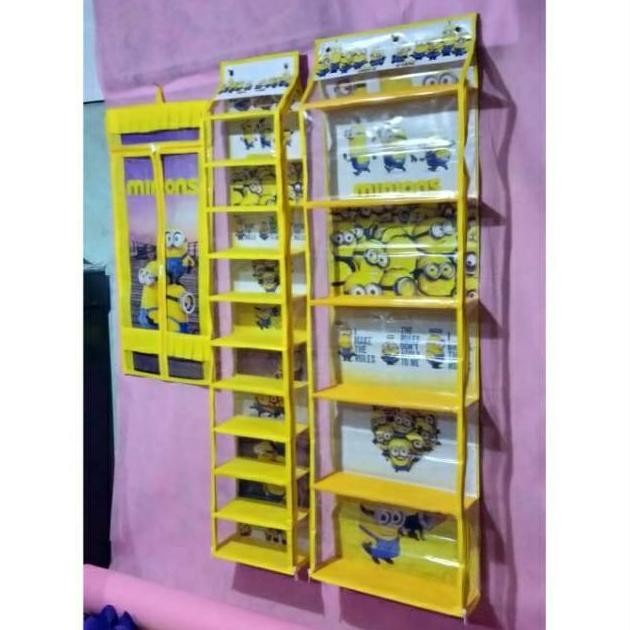 3in1 Character Hanging Rack Set Bag Rack+Shoe Rack+Hijab Rack Shopee