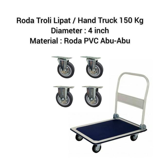 4" Folding Trolley Wheel/150Kg Hand Truck Wheel (2 On2 Off) Shopee
