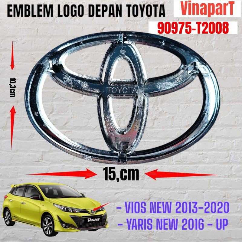 Genuine OEM Toyota Front Grill Emblem For Yaris Sedan / Yaris IA 2017-2020 - 75301-WB001